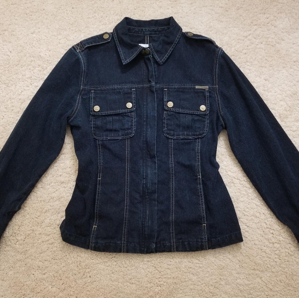 Calvin Klein Wonen's jean jacket size Medium